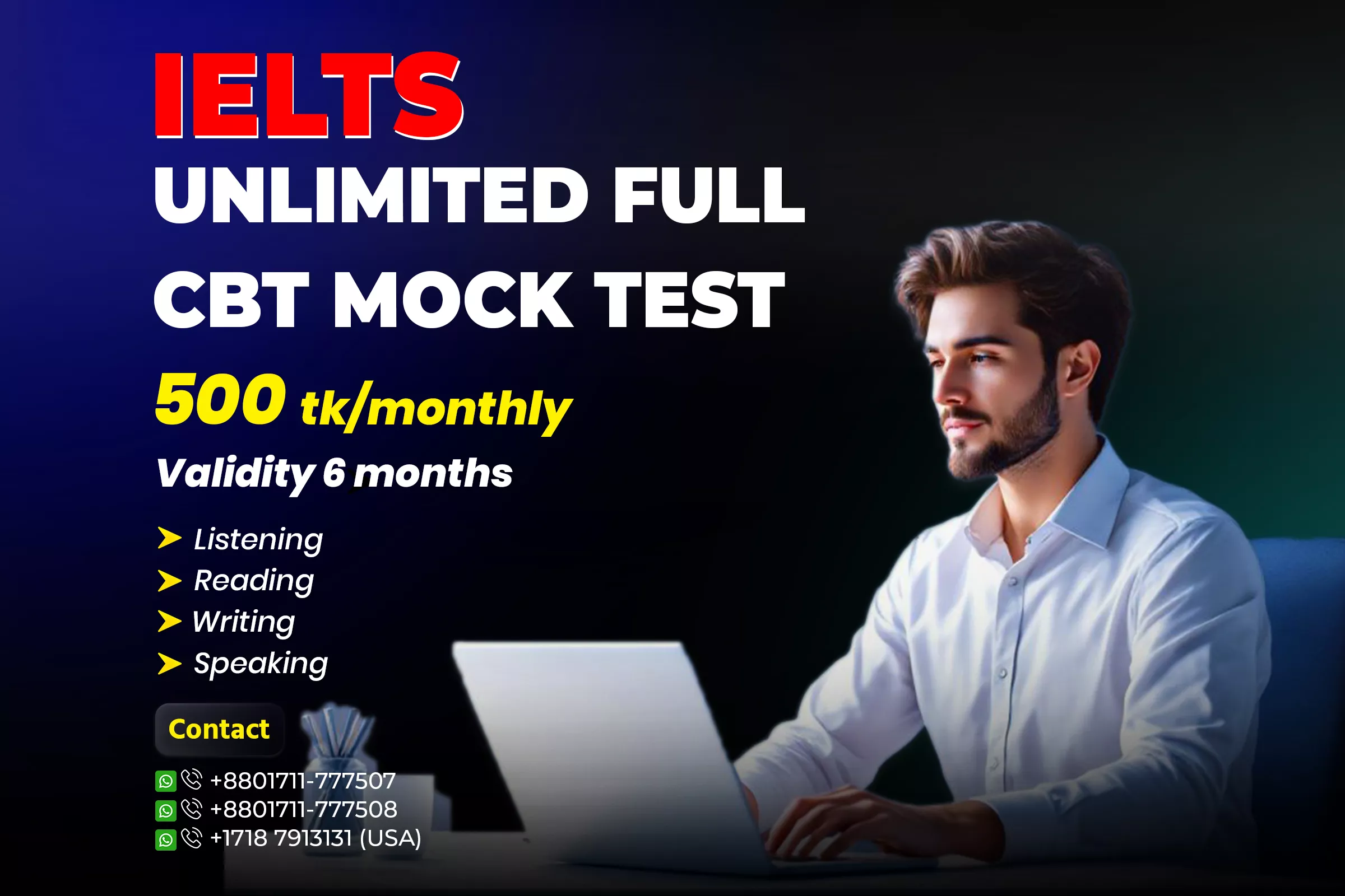 Laptop practice for IELTS computer-based test